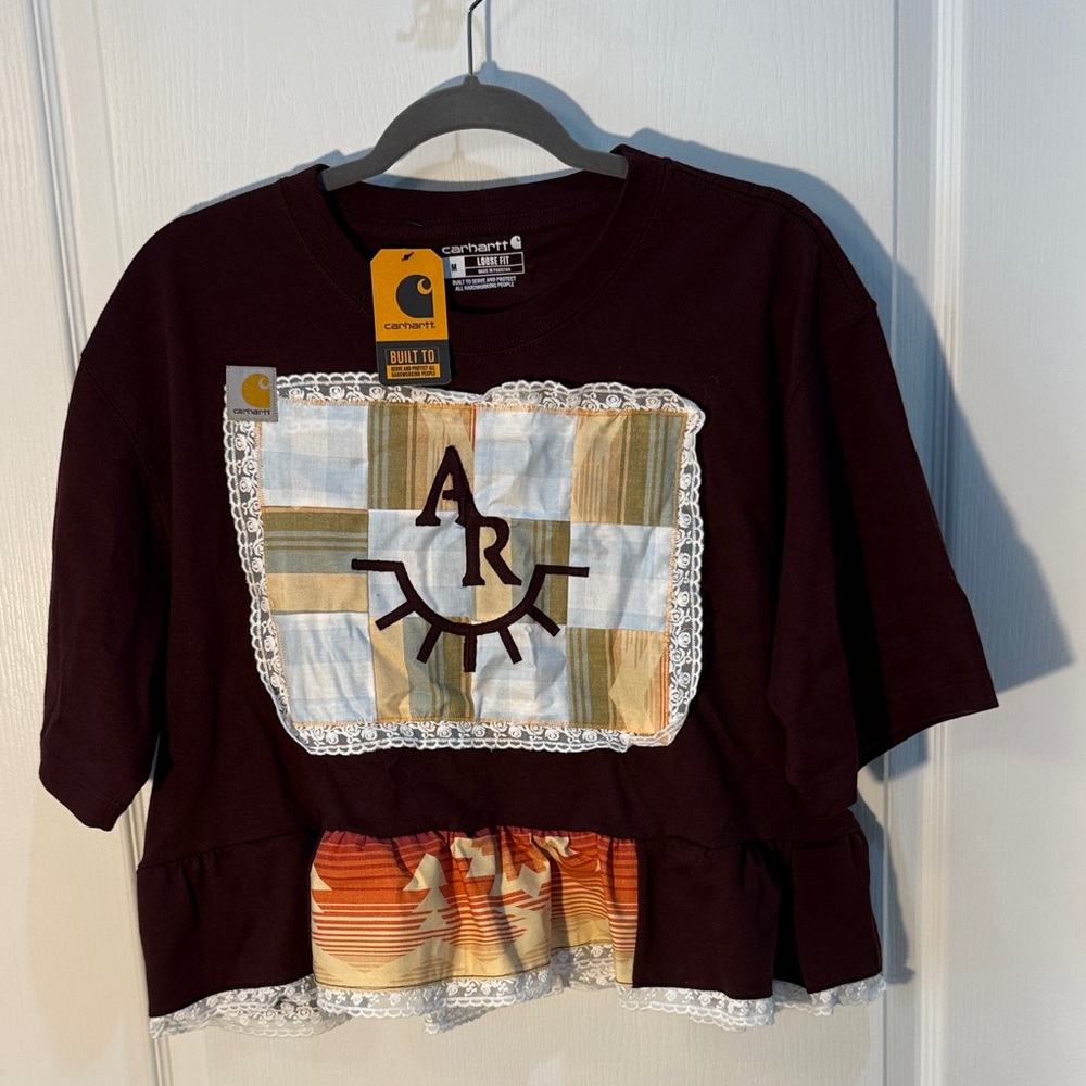 Carhartt Women’s Burgundy Patchwork T Rancher’s Wife Size M NWT Rare Handmade(?)